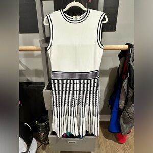 Ted Baker beautiful dress off white and navy blue. Sophisticated design and cut.